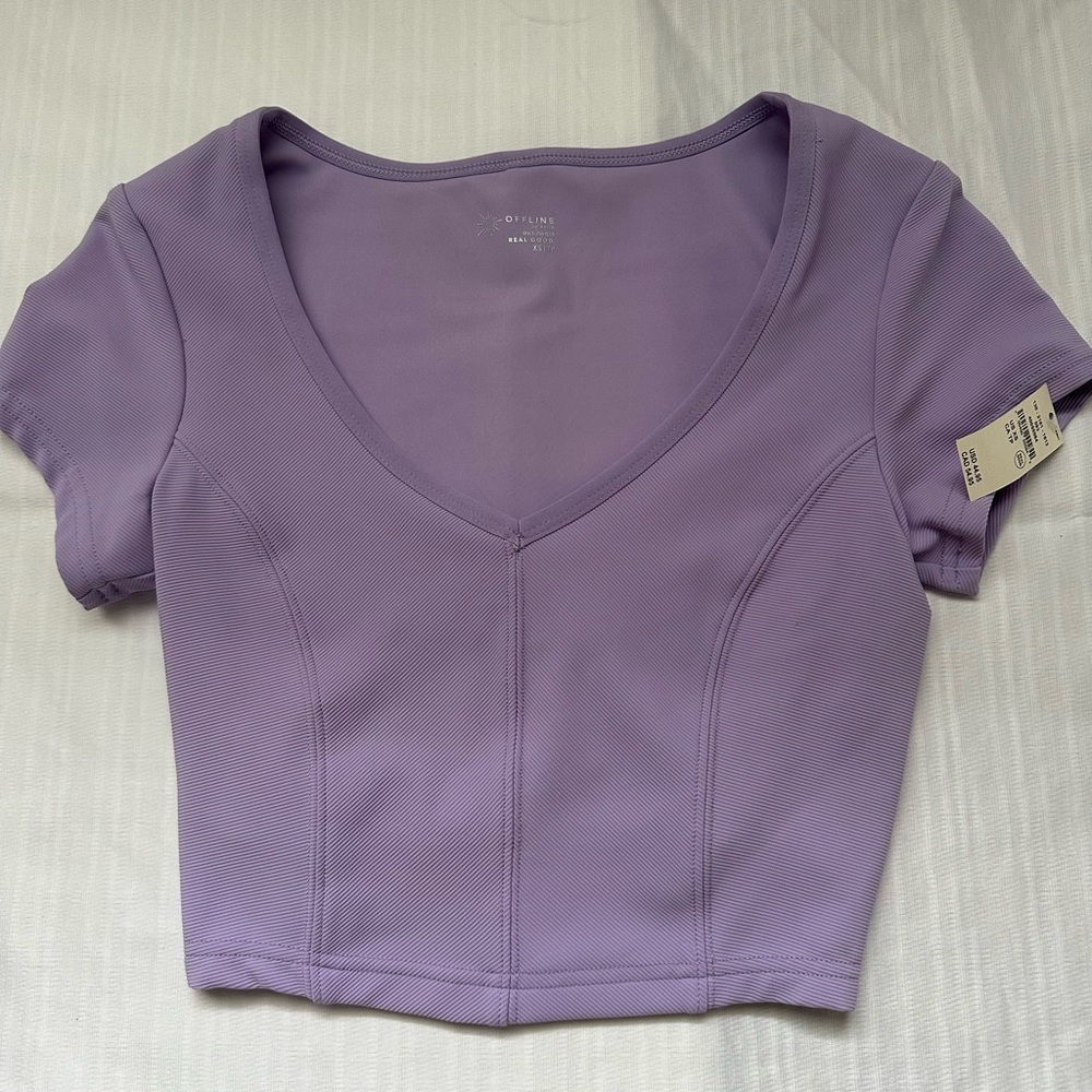 purple aerie crop top